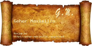 Geher Maximilla névjegykártya
